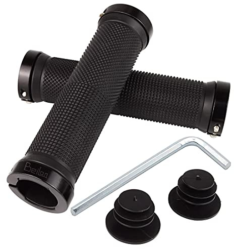 BeiLan 1 pair Cycling Grips Bike Handlebar Grips Bicycle Aluminum Handle Grip Double Lock-On Anti-Slip for Mountain Bike Road Bike
