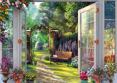 Schmidt Spiele Puzzle 59592 Dominic Davison, Blick in den Verwunschenen Garten, 1000 Teile
