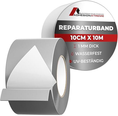 10cm x 10m Abdichtband grau wasserdicht Reparaturband Regenrinnen Metal uvm | 10cm breit, wasserdicht, wetterfest, temperaturbeständig -30°C bis +80°C, UV-resistent, TÜV-zertifiziert, 10 Jahre Garantie
