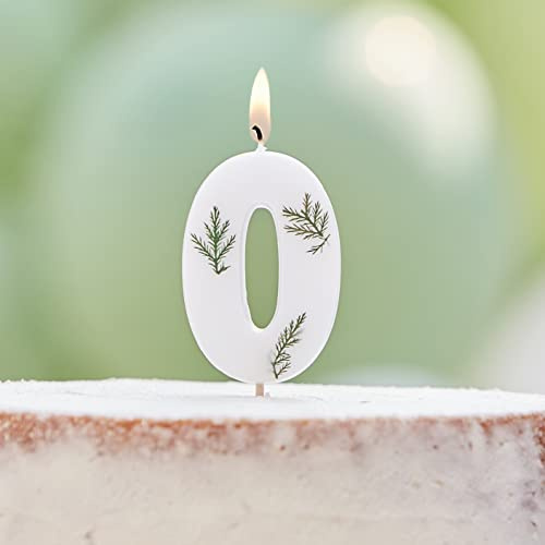 Ginger Ray Birthday Cake Candle Decoration Foliage Floral Eco Number 0