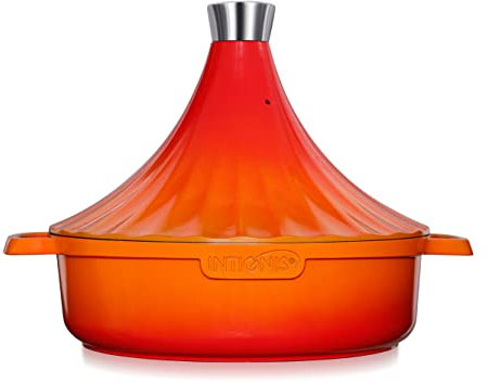 INTIGNIS® Tajine Marocain 28 cm avec Couvercle Auto-Arrosant – Plat à Tajine Induction Tous Feux, 4,2 L, Antiadhésif sans PFOA, Passe au Four