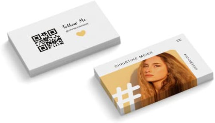 Visitenkarten personalisiert | mit Foto | Design Influencer # 1 | 2-seitig | Querformat | Menge + Papier zur Auswahl | selbst gestalten | hochwertiger Druck (100 Stück)