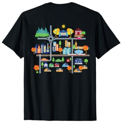 Spielmatte auf dem Rücken Spielzeugauto Straße Rückenmassage T-Shirt
