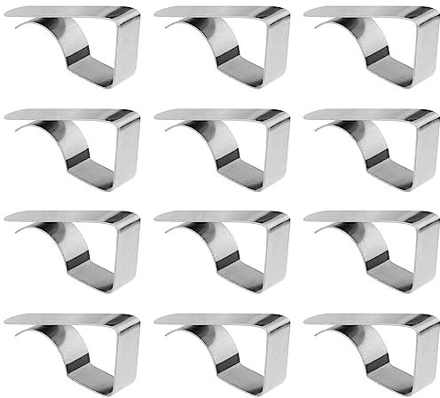 Luxshiny 12 Pièces Pince à Nappe Mini-Table De Pique- Pinces à Nappe Mini-Support Pinces à Linge De Table Clips De Nappe Dextérieur Acier Inoxydable Intérieur Table De Camping