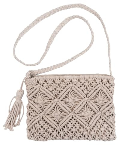 MoYouno Women's Straw Crossbody Bags,Weave Straw Bag,Summer Vintage Handmade Shoulder Bag, Boho Shoulder Bags with Zip,for summer,shopping,parties,dating (grey)