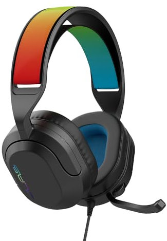 JLab Nightfall Over Ear Wired Gaming Headset - 3.5mm Jack Gaming Headset with Mic for PC/Xbox/ PS5/ PS4/ Nintendo Switch - 50mm Driver, Cloud Foam Cushions & Sound Isolating Inner Shelf