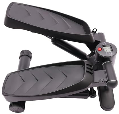 BJTDLLX Stepper für Zuhause 150 kg Tragbares Pedal Mini Steppers Treppenstepper Fitness Mini Stepper | Crosstrainer mit LCD Display Step Fitnessgeräte Hometrainer Widerstand (Schwarz)