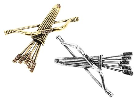 SAFIGLE Broche Homme Arc Et Flèche En Alliage Zinc 2 Pièces Épinglette Décorative Légère Pour Costume Accessoire Élégant Quotidien Et Cadeau Polyvalent