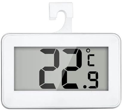 Thermomètre électronique domestique for réfrigérateur, 5 pièces, numérique, grand écran, for congélateur, thermomètre d'intérieur ThermomèTre D'Ambiance(White)