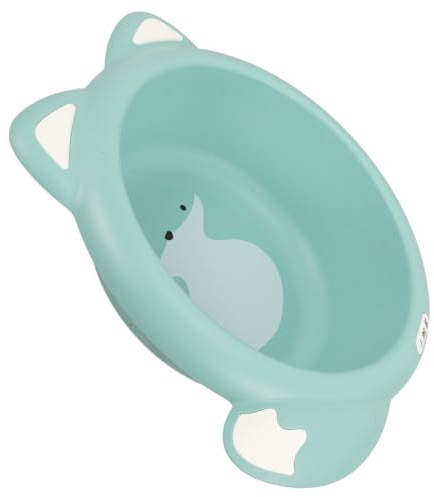 Cartoon Waschbecken aus Kunststoff für Babys und Kinder, Grün | Mehrzweck, Platzsparend und Tragbar, für Bad und Auto, Liebevolles Cartoon Design