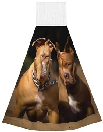 QMNKLET Hängendes Küchentuch, weiche Korallen-Samt-Handtücher, Waschlappen, super saugfähig, zum Binden von Pitbull-Hunden, handtrockene Handtücher für Badezimmer, Küche, Reinigung, Geschirrtücher