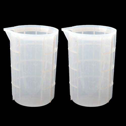 Riiichflowshopara Vasos medidores de Silicona Extra Grandes Vasos Flexibles para Mezclar y Vasos para Hornear vertibles para fundición de Resina Pintura joyería Silicona
