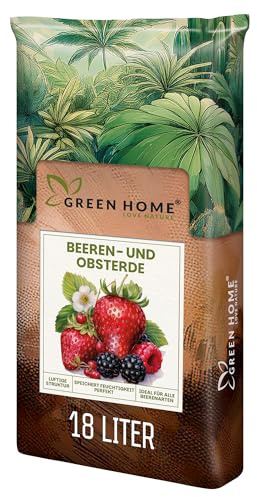 Green Home Terreau Fruits Rouges 18L Bio avec Engrais Longue durée pour fraisiers tomates Potager Balcon carré Potager Jardin Pots bacs Croissance vigoureuse récolte abondante