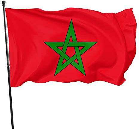 Drapeau marocain 3x5 pieds, décoration extérieure pour jardin