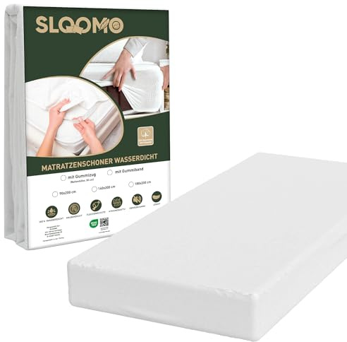 Sloomo Matratzenschoner - Inkontinenzunterlage waschbar, Matratzenbezug 90 x 200, Matratzenschoner90x200cm, Matratzenschoner wasserdicht, Atmungsaktiv für Bett und Matratze Waschbar
