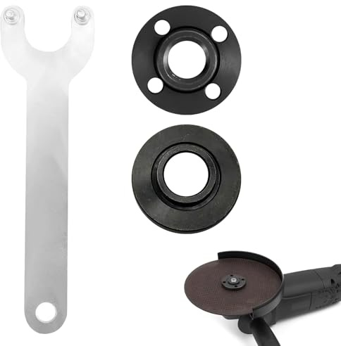 Angle Grinder Key, 3Pcs Angle Grinder Attachments, Angle Grinder Nut, Angle Grinder Spanner, 125 Pressure Plate Compatible with Milwaukee Makita 193465-4 Bosch Black & Decker Ryobi 4.5 5 5/8-11
