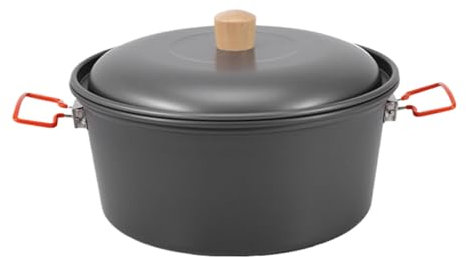 Dranng Pentola da Campeggio - Padella Portatile Grande Capacità per Trekking e Escursionismo | Leggero E Resistente Al Calore In Lega Di Alluminio Portatile Per Picnic, Viaggi, Grigliate E Pesca