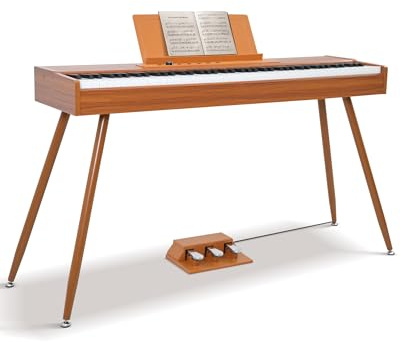 KEYIVOX 88 Key Full Weighted Electric Piano Keyboard with Stand-Professional Digital Piano, Full-Size Hammer-Action Keyboard for Beginners, with Sheet Music Stand, Pedal, USB-MIDI & Headphone Mode