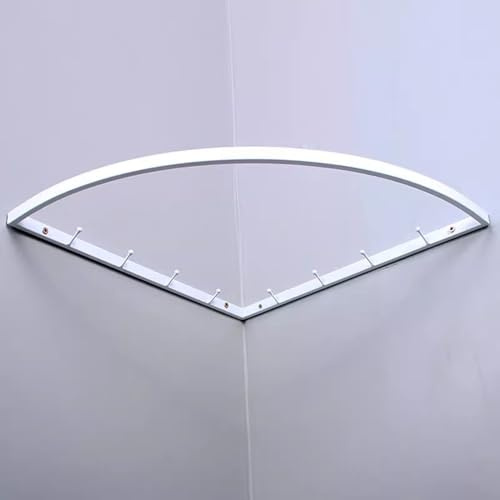 Blazea Tringle à Vêtements d'angle en Métal, Barre de Penderie Robuste, Porte-Manteau à Angle de 90 Degrés, Petite Tringle de Penderie Courbée(White,30 x 30 cm (11 3/4 x 11 3/4))
