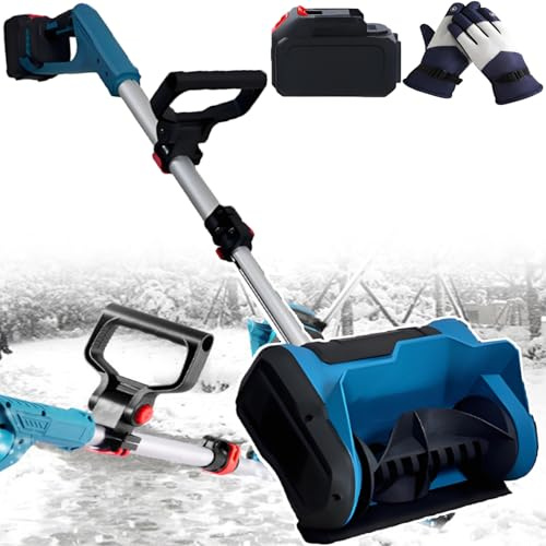 smafoseedding Quitanieves Eléctrico Inalámbrico para Exteriores - 600 W - Quitanieves Eléctrico Sin Escobillas - Apertura De 45°, Longitud Retráctil, Ancho De Limpieza De 25,4 Cm 1battery