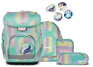 ergobag cubo light set zaino scolastico ergonomico, extra leggero, set da 5 pezzi, 860 g