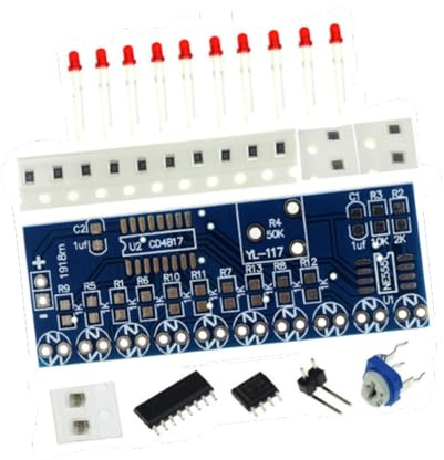 predolo Wasserfließlichtmodul LED Lauflicht Modul NE555 CD4017 Elektronik Bausatz DIY Elektronische Schaltung Komponenten aus PC Material für