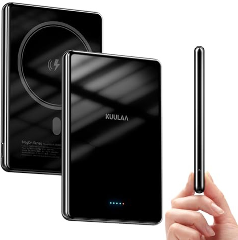 PowerBank per Magsafe 10000 mAh, 13,5mm Specchio Power bank Magnetico Wireless USB-C PD 20W, Caricatore Portatile Ricarica Rapida per iPhone 16/15/14/13/12 Plus/PRO Max