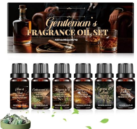 Scented Oils - 6 Piece Long-Lasting Air Freshener Refill,Natural Elegant Oil - for Home Car Perfume Candle Making Soap Sauna Hair Shampoo Bath