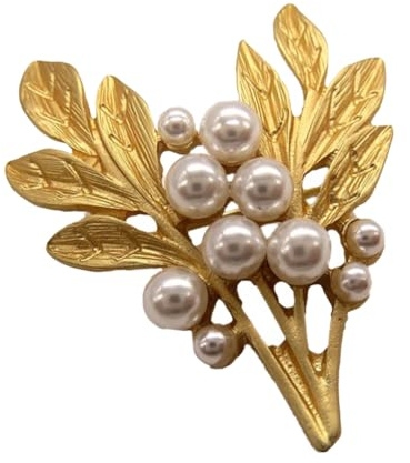 ibasenice Broche Orchidée Élégante pour Femme en Alliage et Perle Imitation, Style Classique Forme de Fleur, pour Soirée et Bal