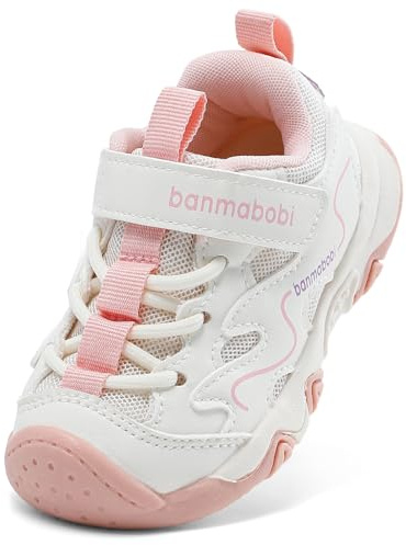 MK MATT KEELY sportskor barn lära-gå-skor baby sneakers pojkar flickor sneakers kardborreband inomhus utomhus EU19–27, ROSA, 24 EU