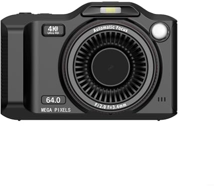 Hasaller Fotocamera digitale 4K con doppia fotocamera anteriore e posteriore, display HD da 2,8 pollici, zoom 18x, connettività WiFi per condivisione smartphone, supporta fino a 256 GB di spazio di