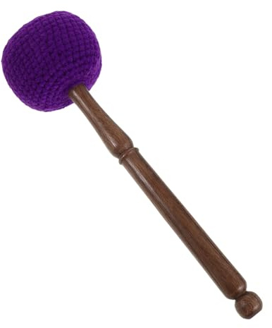 UTHCLO Martillo de Cuenco Tibetano de Fieltro Mediano Morado, Golpeador para Cuencos Cantores, Baqueta de Percusión Artesanal para Meditación y Terapia Sonora