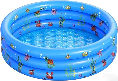 Aufblasbares Planschbecken,100X35cm Family Pool, Schwimmbecken,Aufblasbare Pool,Swimmingpool,Tragbare Badewannefür Gärten, Hinterhof