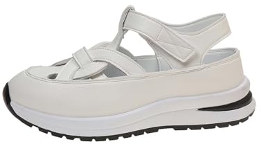 Gladiatorsandaler för kvinnor bred passform bekväma stängda tå platåsandaler smart vardaglig halkfri urholkad lädersandal andningsbara promenadskor slip-on sommar strand sandal damer platta skor