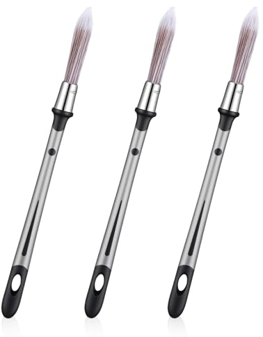 3 Pcs Small Paint Brush, Paint Brush Small Trim Paint Brushes for Touch Up, Edge Painting Tool for Art Application, Sash, Baseboards, House Wall Corners