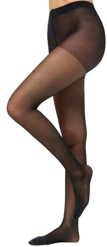Endast passformen i form 40 DEN starka stödeffekt, halvogenomskinliga fina strumpbyxor, silkeslent matt utseende avlastar benen komfortlinning kvinnor, svart, M