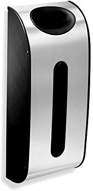 simplehuman KT1166 Carrier Bag Dispenser, Holds up to 30 Carrier Bags, Easy-Access Openings, Easy to Install, Mounts on Wall or Inside Cabinet Cupboard, Brushed Stainless Steel
