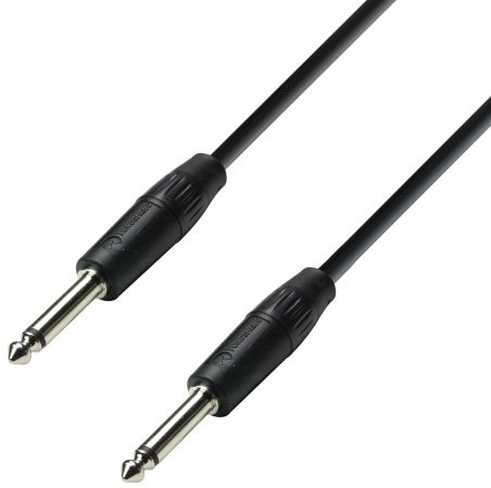 Adam Hall Cables 3 STAR S215 PP 0150 - Lautsprecherkabel, 6,3mm Klinkenstecker mono auf 6,3mm Klinkenstecker mono, schwarz, 1,5m