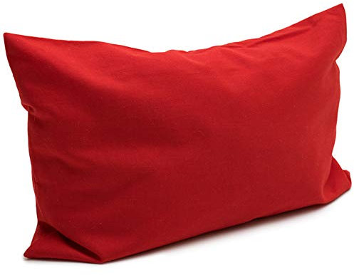 Bio Kräuterkissen Melissekissen 30x20cm, Bio-Bezug rot + Bio Inlett natur/Duftkissen