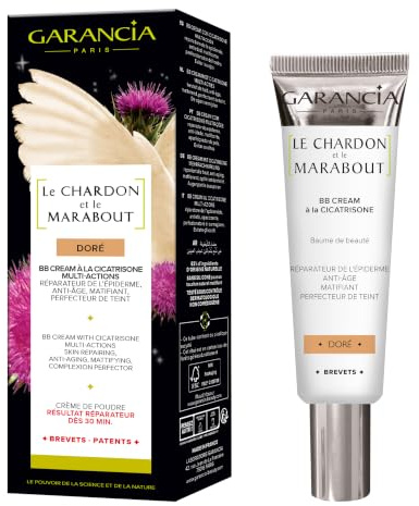 Garancia Le Chardon et le Marabout BB Crème Cicatrisone Doré Unifie 30ml | Soin teinté à la cicatrisone, teinte Dorée. Unifie et couvre les imperfections, effet bonne mine naturel