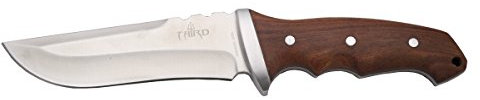 THIRD Jagdmesser 16369, mit Stahlklinge 15 cm, Holzgriff, Lederetui.