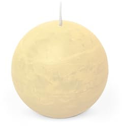 Spaas 6 Rustic Unscented Ball Candles 80 mm, 24 Hours, Ivory