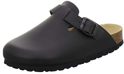 AFS-Schuhe 2900 Clogs Damen Bequeme Hausschuhe aus Leder Made in Germany (39 EU, schwarz)