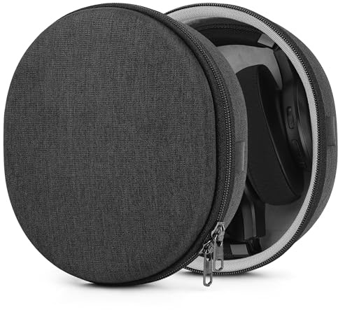 Geekria Shield Headphones Case Compatible with JBL Tune 770NC/750BTNC, Live 770NC, E55BT, Tour ONE M3, Replacement Hard Shell Travel Carrying Bag with Cable Storage (Dark Grey)