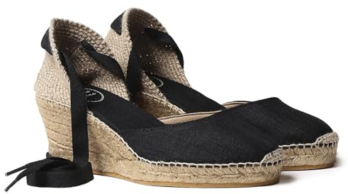 Toni Pons Espadrillas da Donna in Tessuto di Cotone - CALONGE - Nero, 37 EU