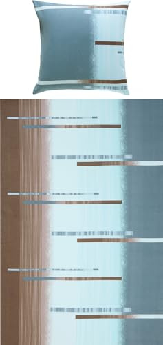 Erwin Müller Bettwäsche, Bettgarnitur Flanell blau-braun Größe 80x80 cm / 135x200 cm - flauschig warm, temparaturausgleichend, pflegeleicht, mit praktischem Reißverschluss (weitere Größen)