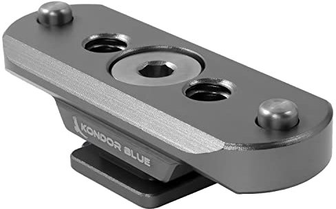 KONDOR BLUE | NATO Rail to Hot Shoe Adapter for Remote Trigger Top Handles | Add a top Handle to Any Camera, Ultra-Durable, & Spring-Loaded Safety Pins | Space Gray