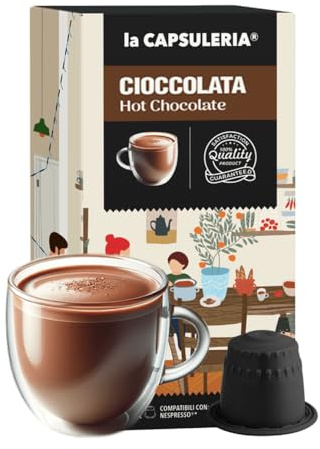 CHOCOLAT CHAUD (80 Capsules) compatible avec Nespresso, Lot de 8 x 10 Capsules (80 portions tot) - la Capsuleria