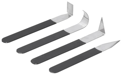 4-teiliges Ton-Bildhauerwerkzeug, Keramik-Ton-Skulptur-Schnitzwerkzeug-Set, Edelstahl-Ton-Schnitzmesser, Töpferwerkzeuge, Trimmmesser, Handgefertigt, Ton, Kunsthandwerk, Modellierung, Schnitzen