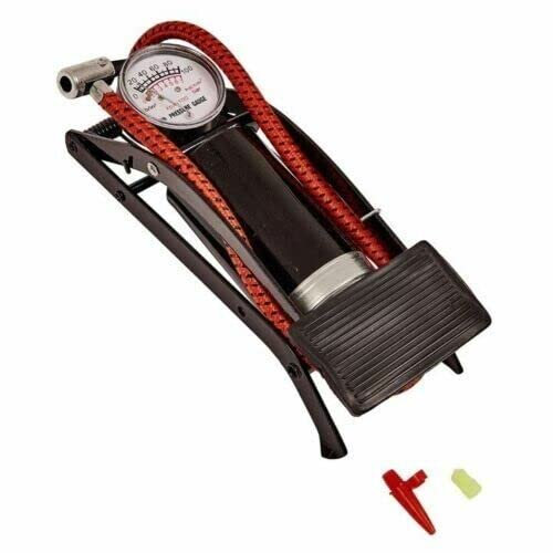 Foot Pump Air Inflator Car Van Bicycle Motorbike Tyre Single Barrel 0-100 PSI